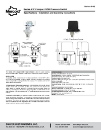 Thumbnail of document Manual - A1F Low Cost OEM Pressure Switch